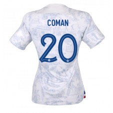 Frankrike Kingsley Coman #20 Bortatröja Dam VM 2022 Korta ärmar